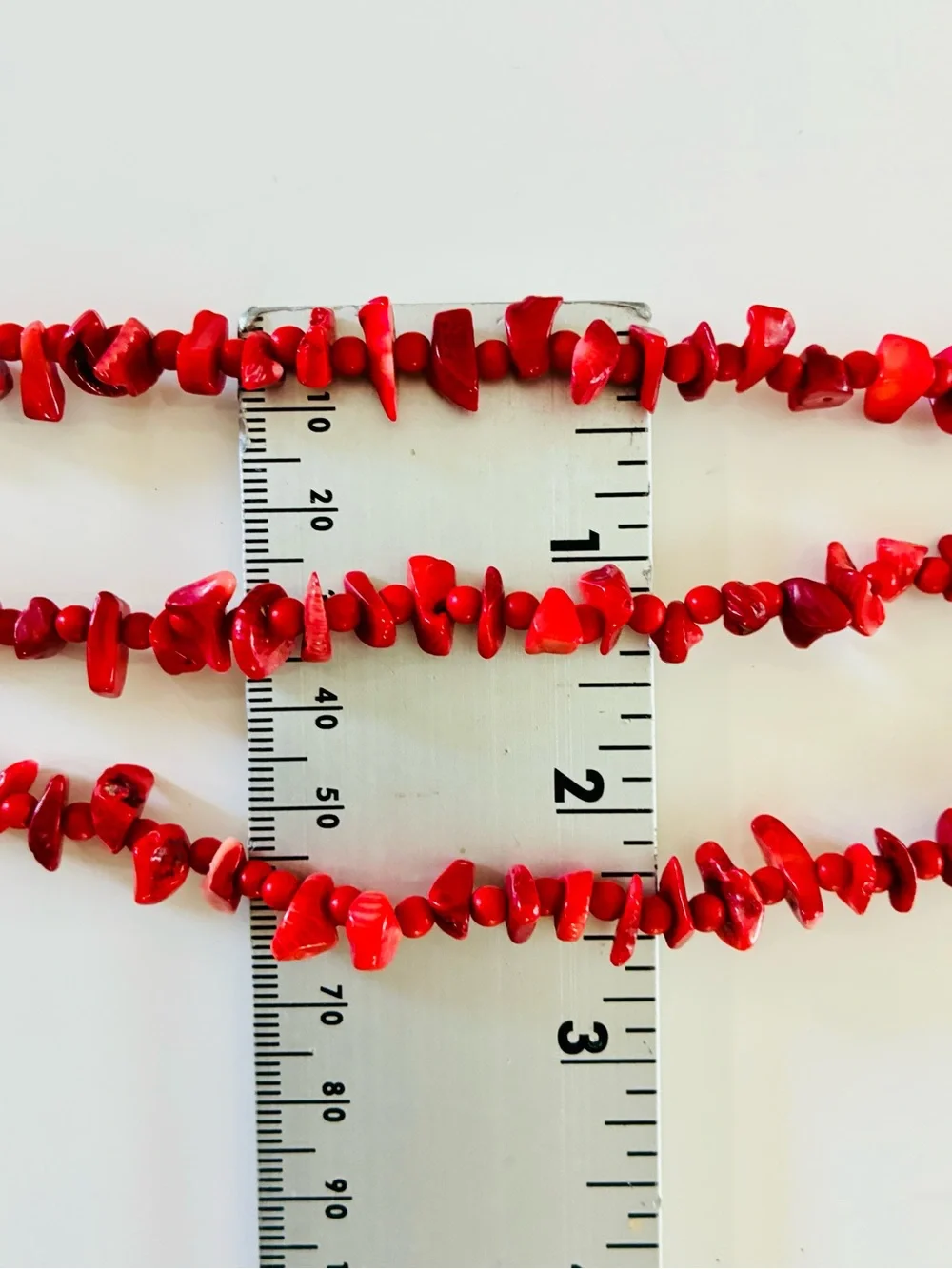 Bold Red Multi-Strand Chip Necklace Southwestern Festival Lightweight